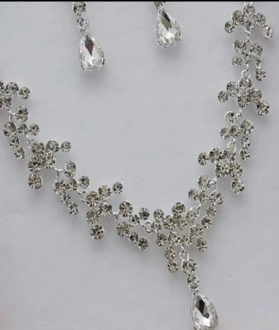 ---Gioielli sposa economici online collana e orecchini pendenti set di gioielli da sposa, la lunghezza della collana può essere 