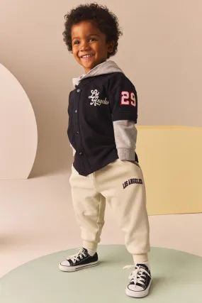 100% Cotone Varsity Felpa con cappuccio e joggers Set (3mesi -7anni)    