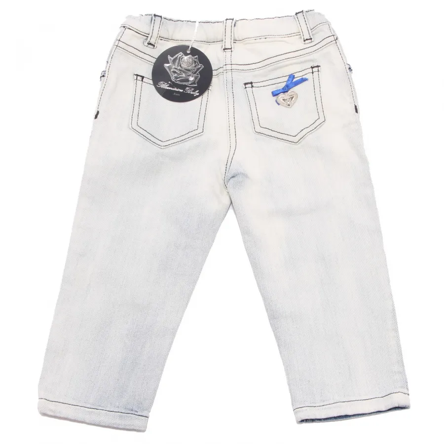 3717V jeans bimba BLUMARINE BABY denim delave' trouser girl kid