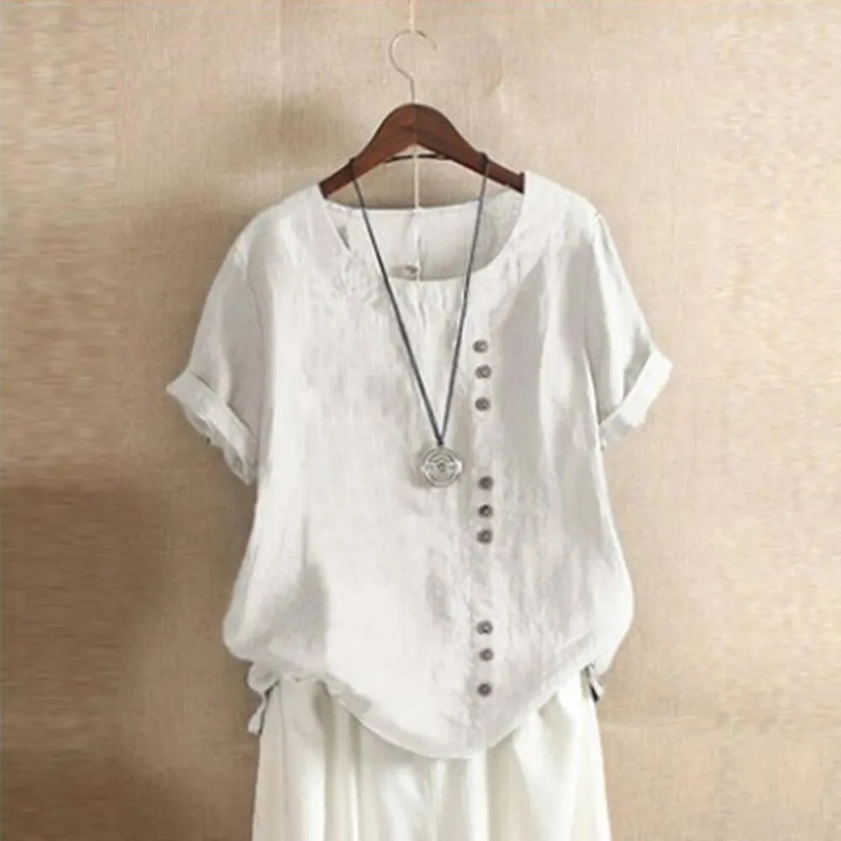 Abbigliamento da donna Camicette da donna T-shirt M5xl elegante bianca da donna