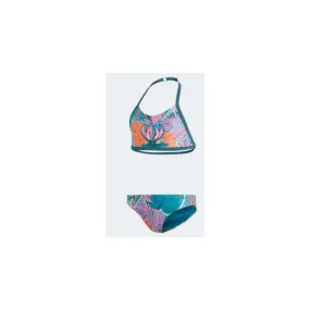 Adidas Junior Yg Flwr Bikini Top + Slip Petrolio Stampa Floreale Junior Bimba