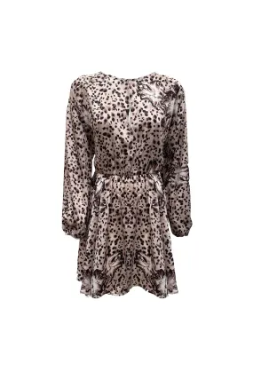 ANIMALIER FANTASY SATIN MINI DRESS