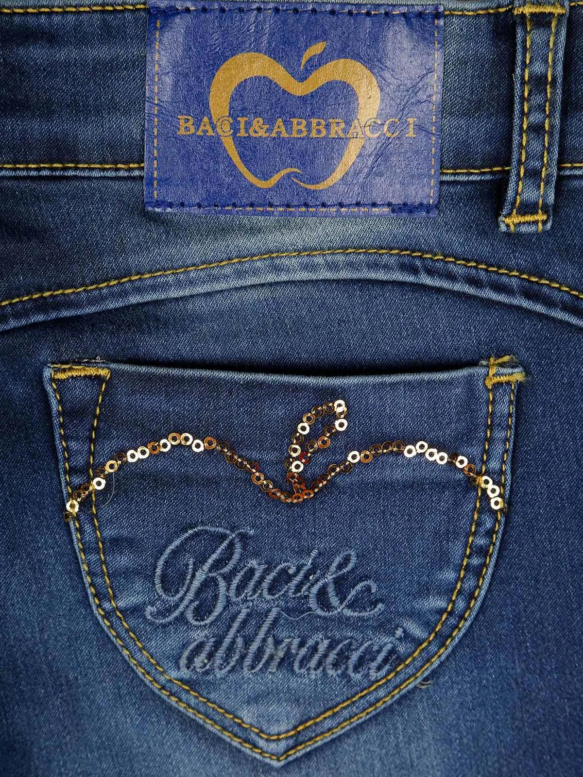 Baci & Abbracci Jeans avec des paillettes bébé fille