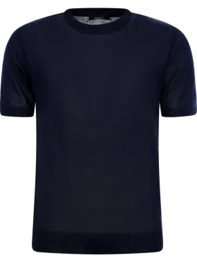 Blue Crew Neck  Jersey Short Sleeve