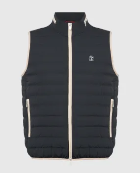 Brunello Cucinelli Gilet in piumino nero con logo MM4037460G