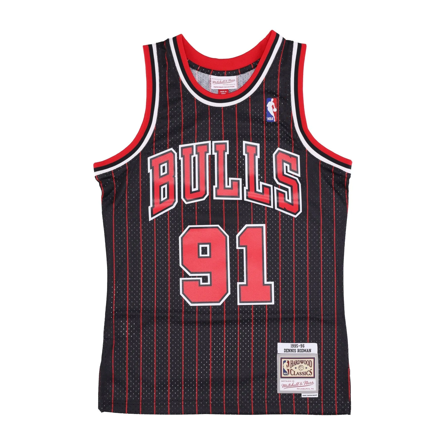 Canotta Basket Uomo Nba Swingman Jersey Hardwood Classics No 91 Dennis Rodman 1995-96 Chibul Alternate Original Team Colors