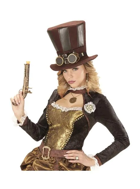 Cappello Steampunk con occhiali per adulto