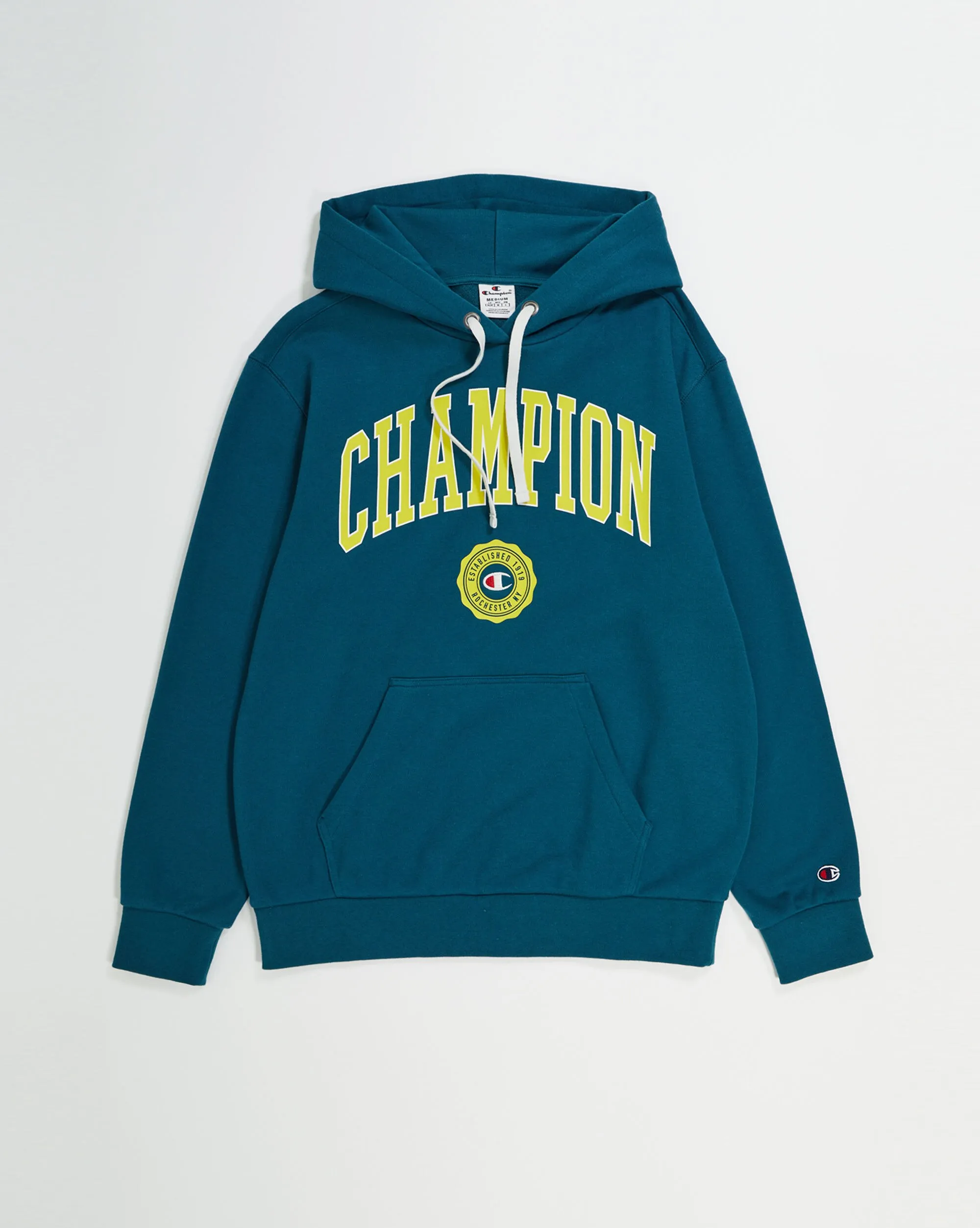 Champion Felpa Con Cappuccio Big Logo Verde Uomo