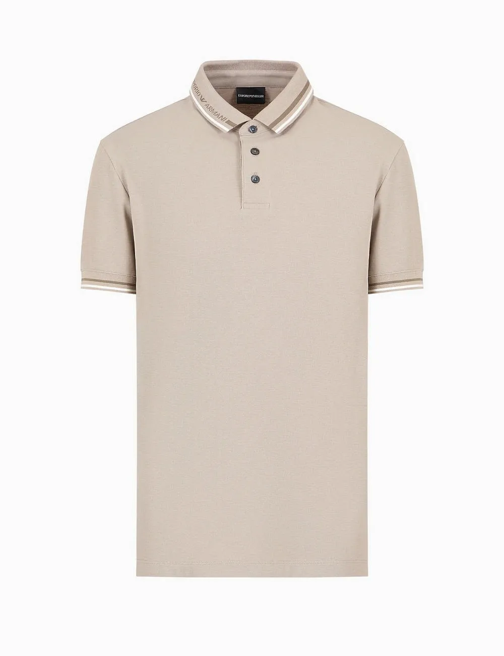 Emporio Armani     Polo in jersey con logo piazzato beige