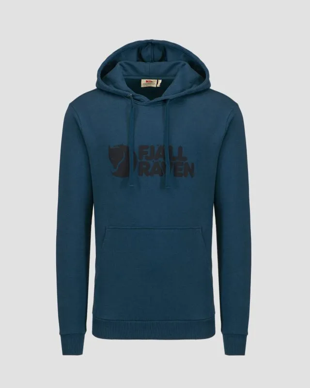 Felpa blu da uomo Fjallraven Logo Hoodie M