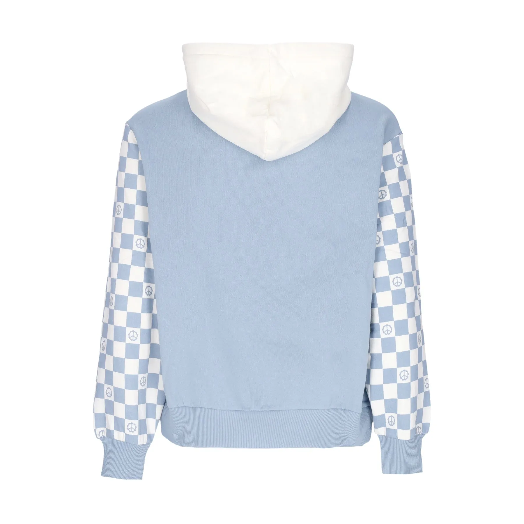 Felpa Cappuccio Donna Peace Checkerboard Blocked Hoodie Peach Check/ashley Blue