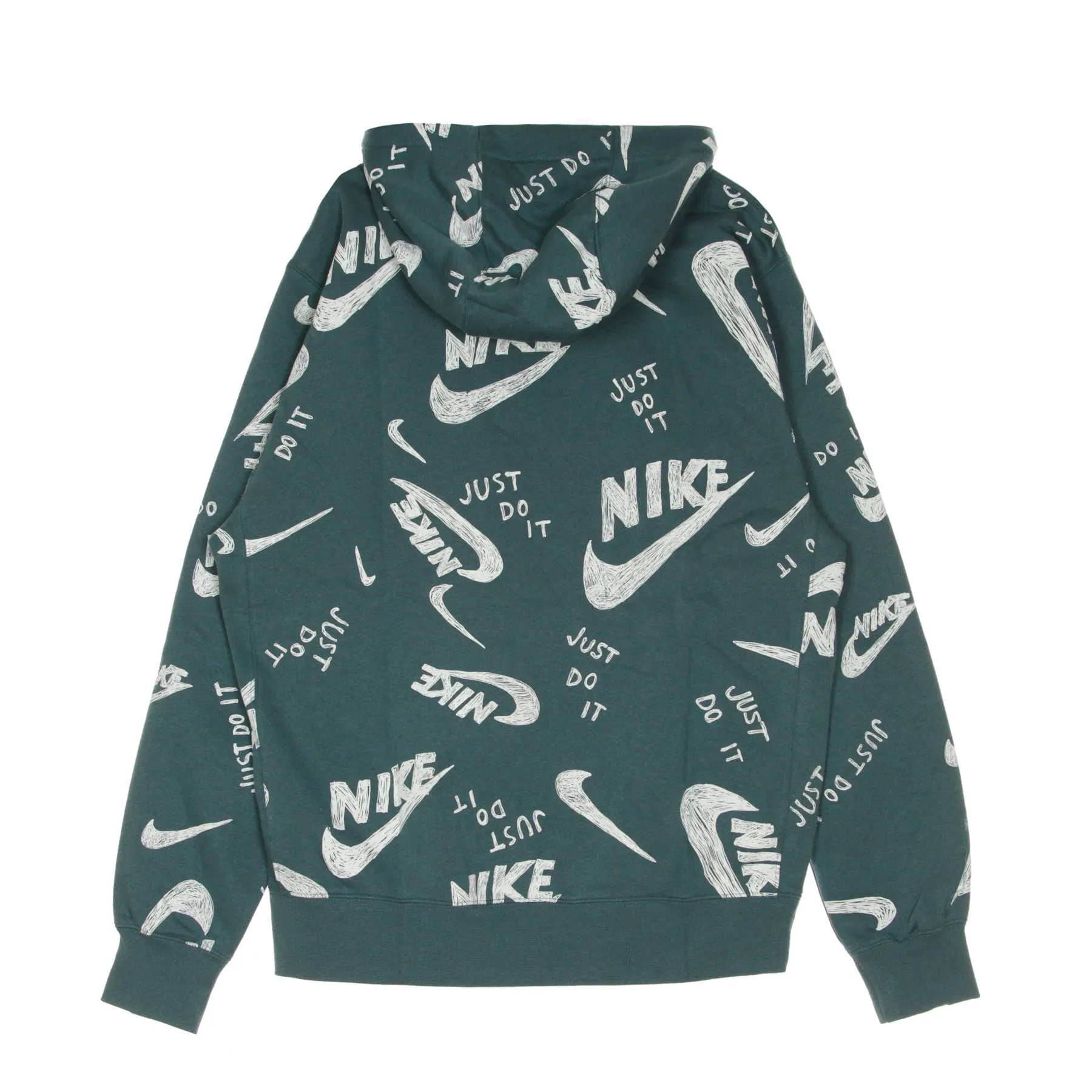 Felpa Cappuccio Uomo Club Hoodie Ash Green/white