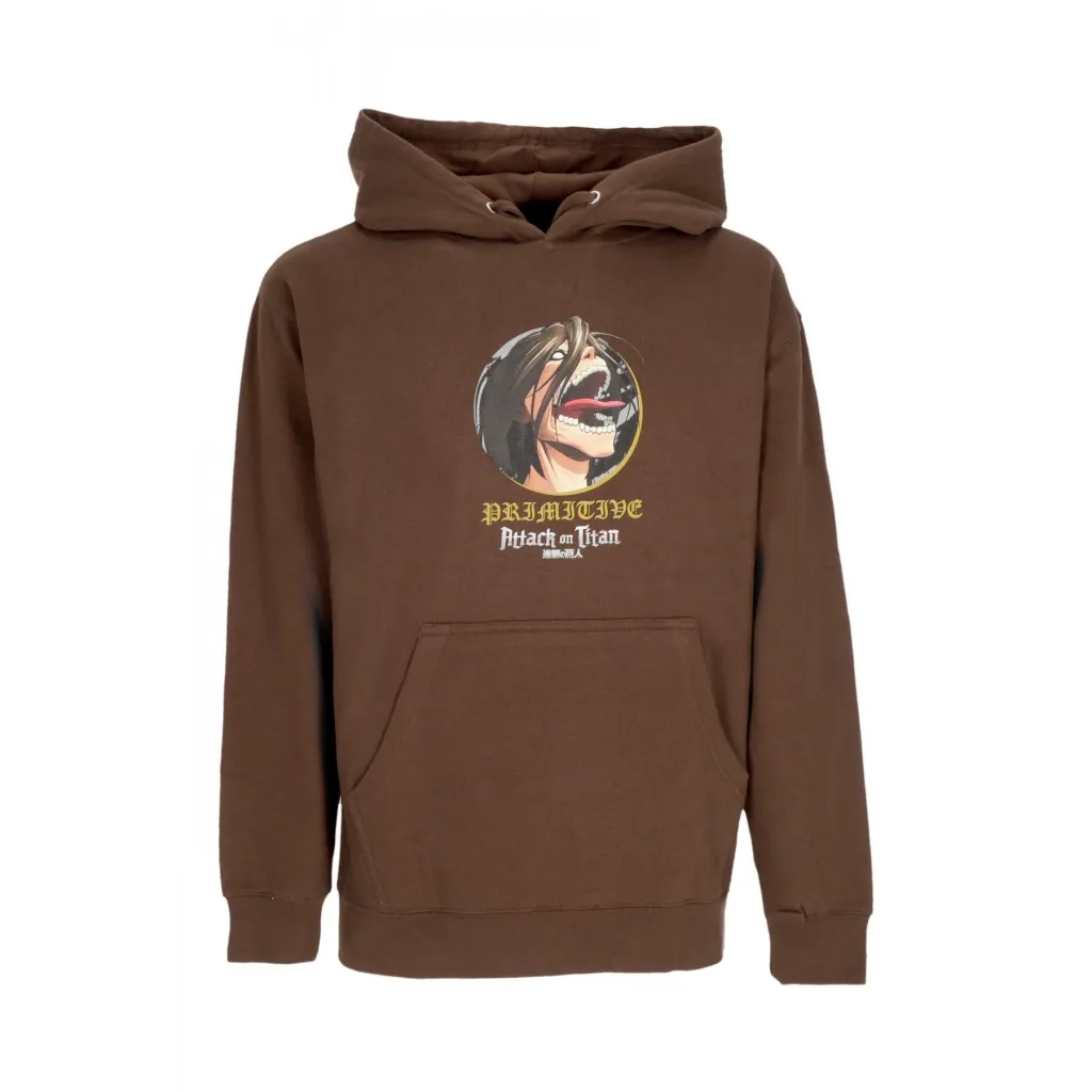 felpa cappuccio uomo future memory hoodie x attack on titan BROWN