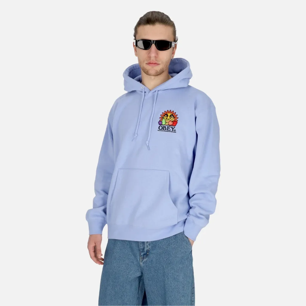 felpa cappuccio uomo our labor hoodie fleece HYDRANGEA