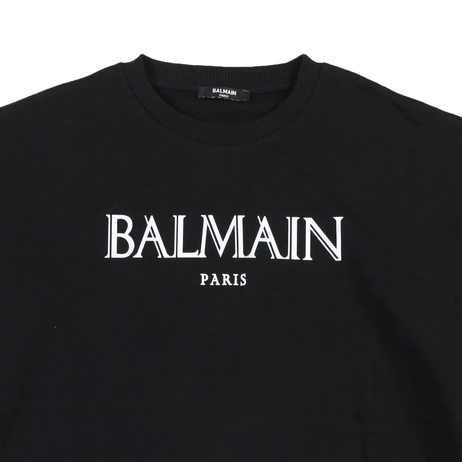 Felpa Unisex Balmain Nera Con Logo-Luxury Bianco