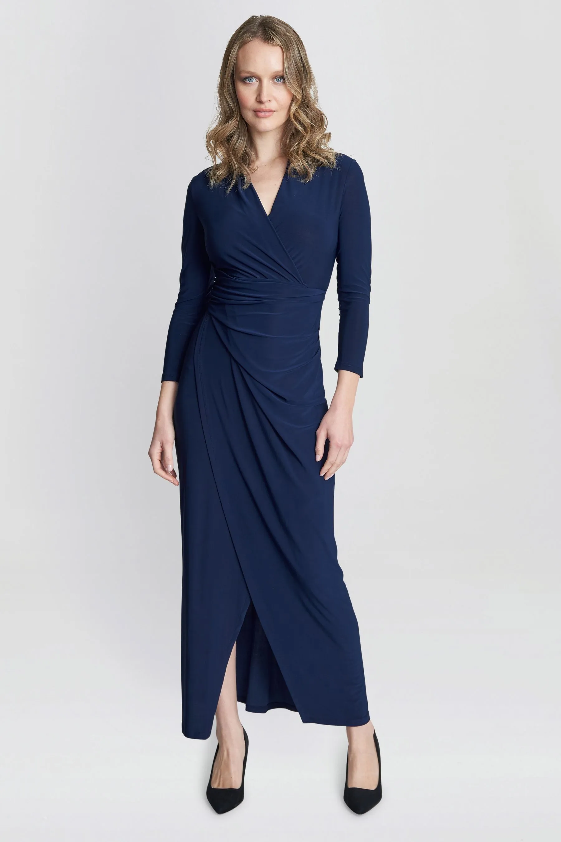 Gina Bacconi Blu - Hilary - Abito maxi a portafoglio in jersey