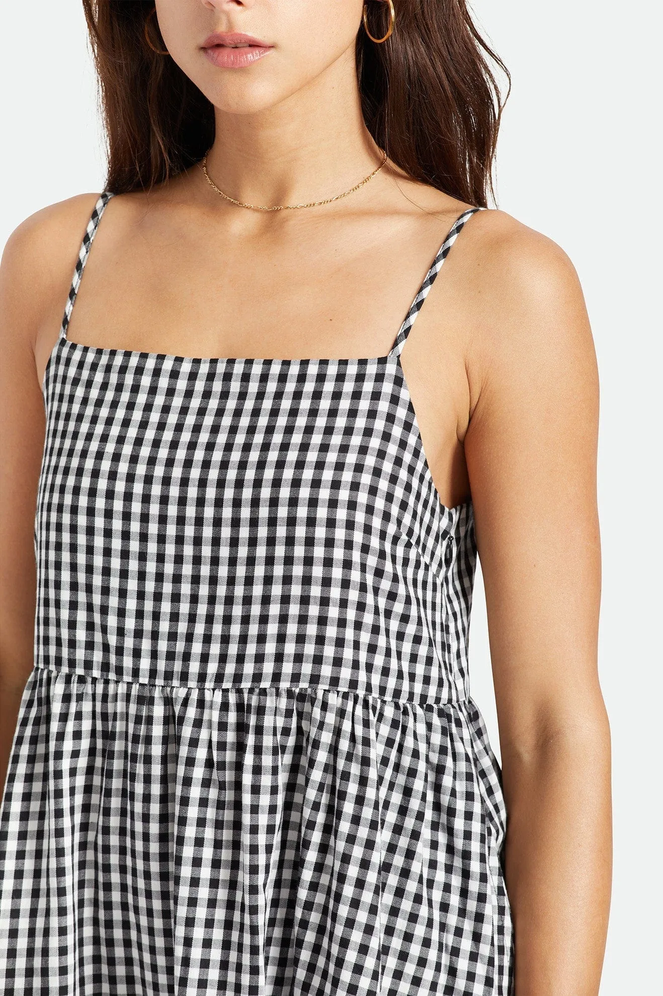 GINGHAM TIER DRESS - BLACK