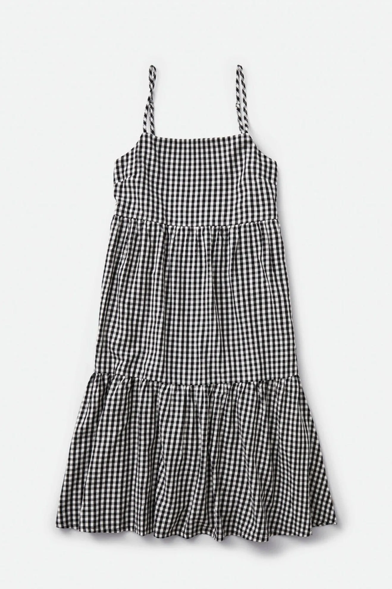 GINGHAM TIER DRESS - BLACK