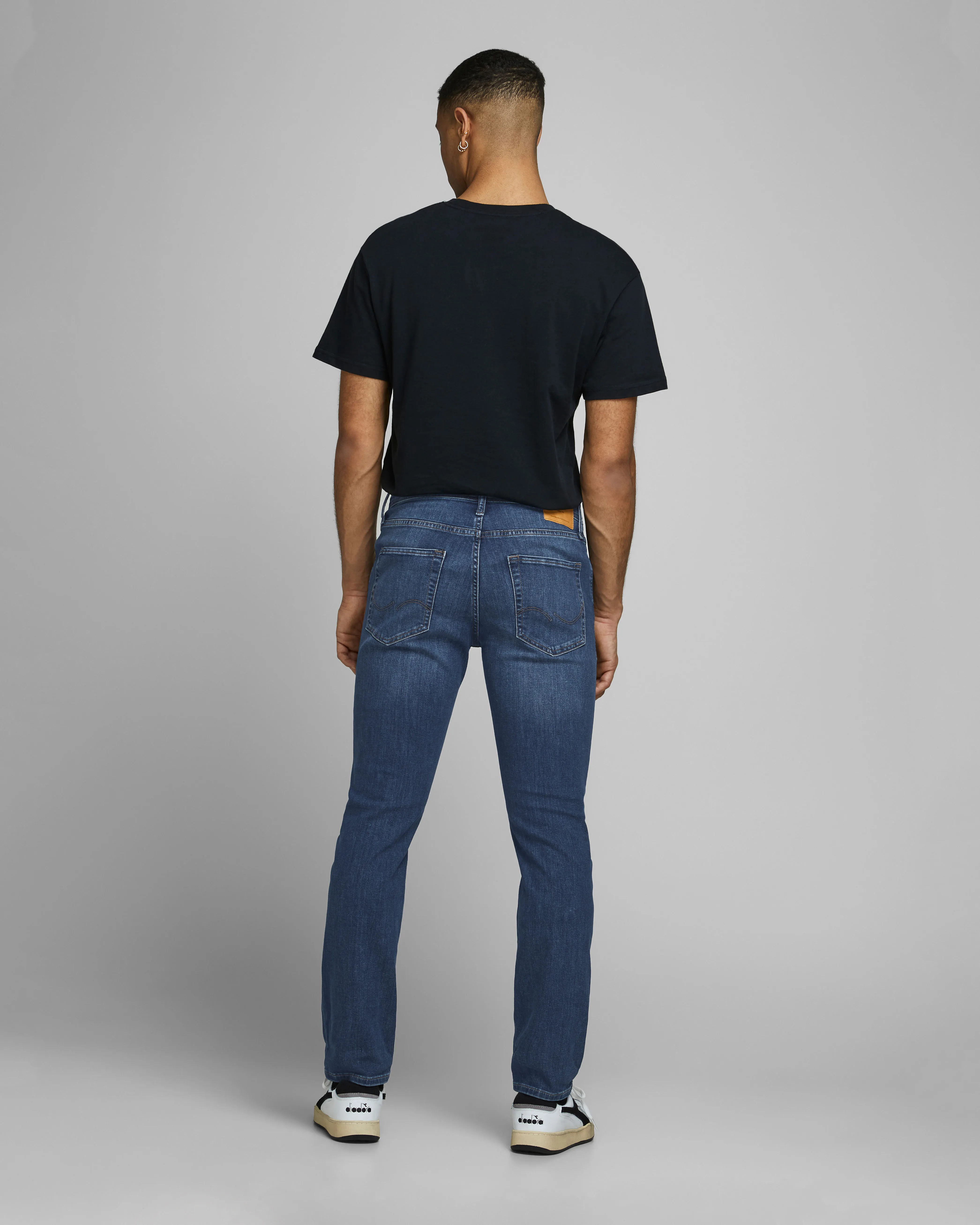 Jeans Glenn slim fit in cotone stretch lavaggio scuro stone washed