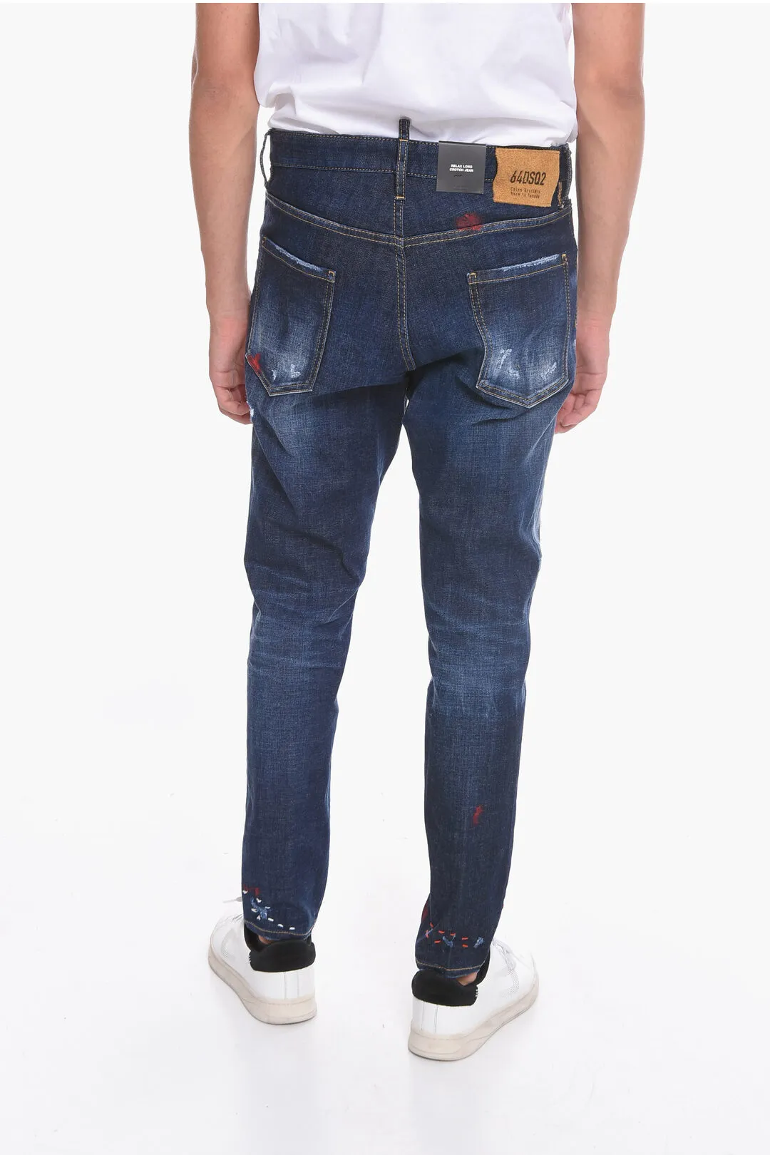 Jeans RELAX LONG CROTCH Distressed con Tapered Fit