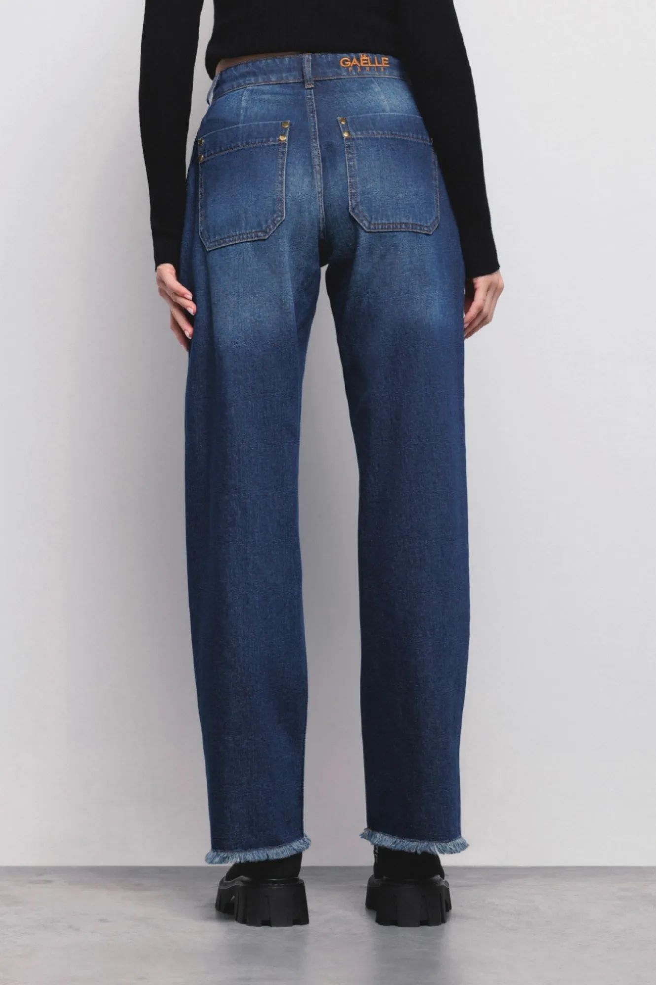 Jeans Work Straight Denim Blu - Gaëlle Paris