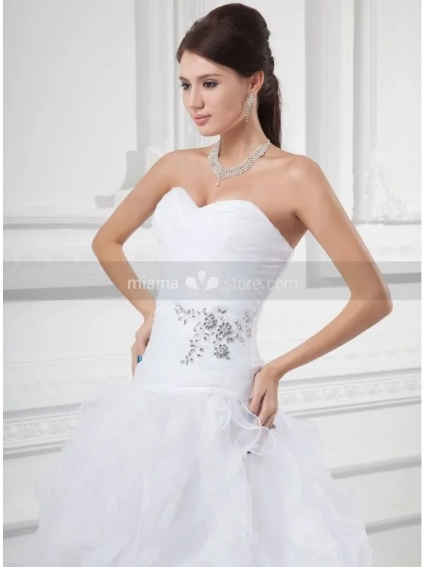 KELLY - A-line Sweetheart Chapel train Organza Wedding dress