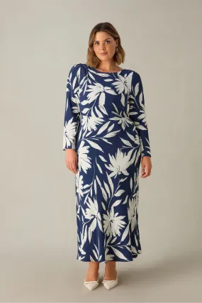 Live Unlimited Curve Floral Scoop Back Bias Maxi Dress