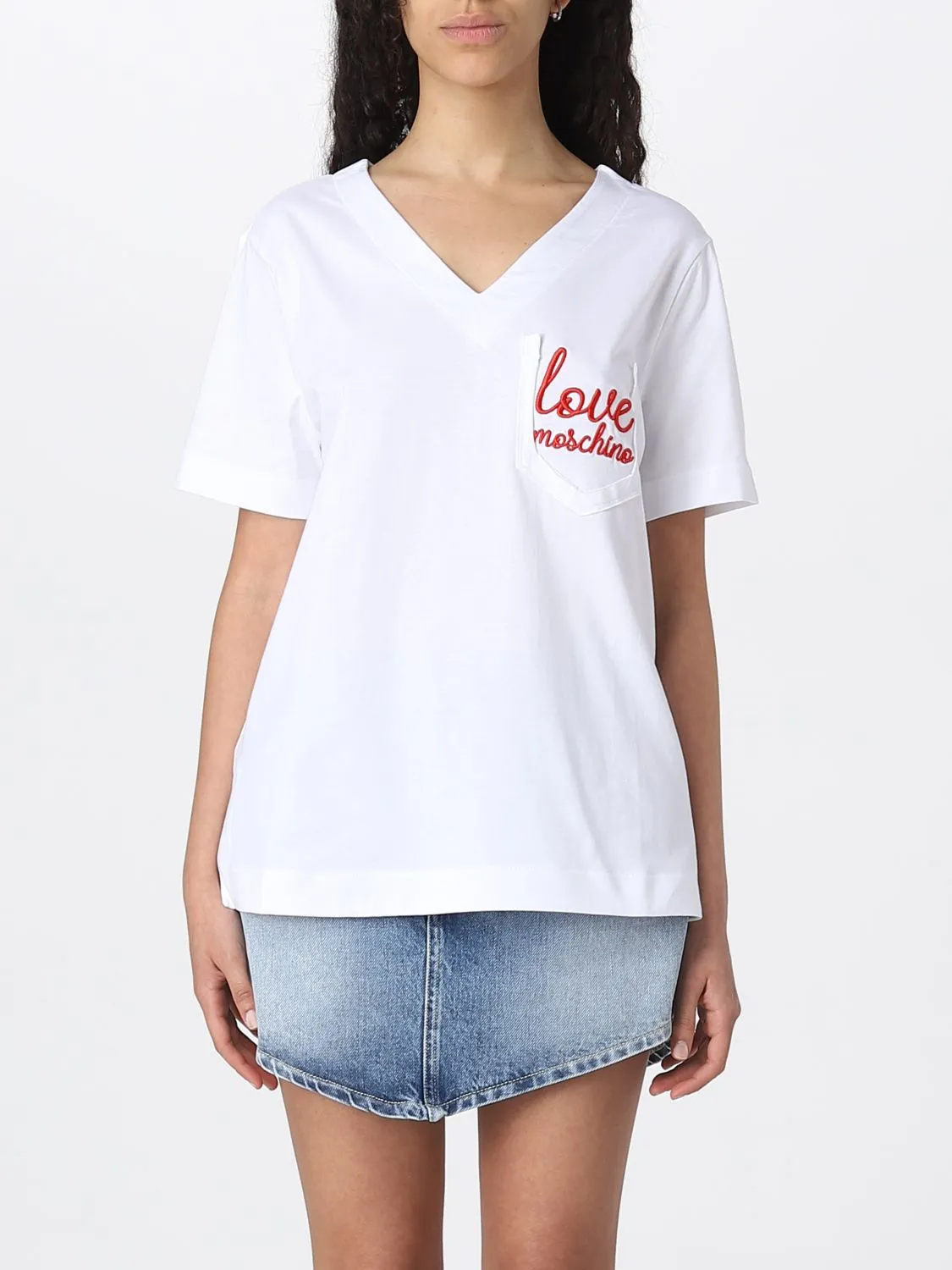 Love Moschino V-Neck T-Shirt / White