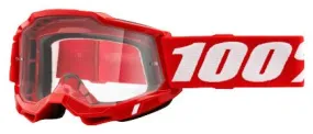 Maschera 100% ACCURI 2 OTG | Rosso | Vetri trasparenti