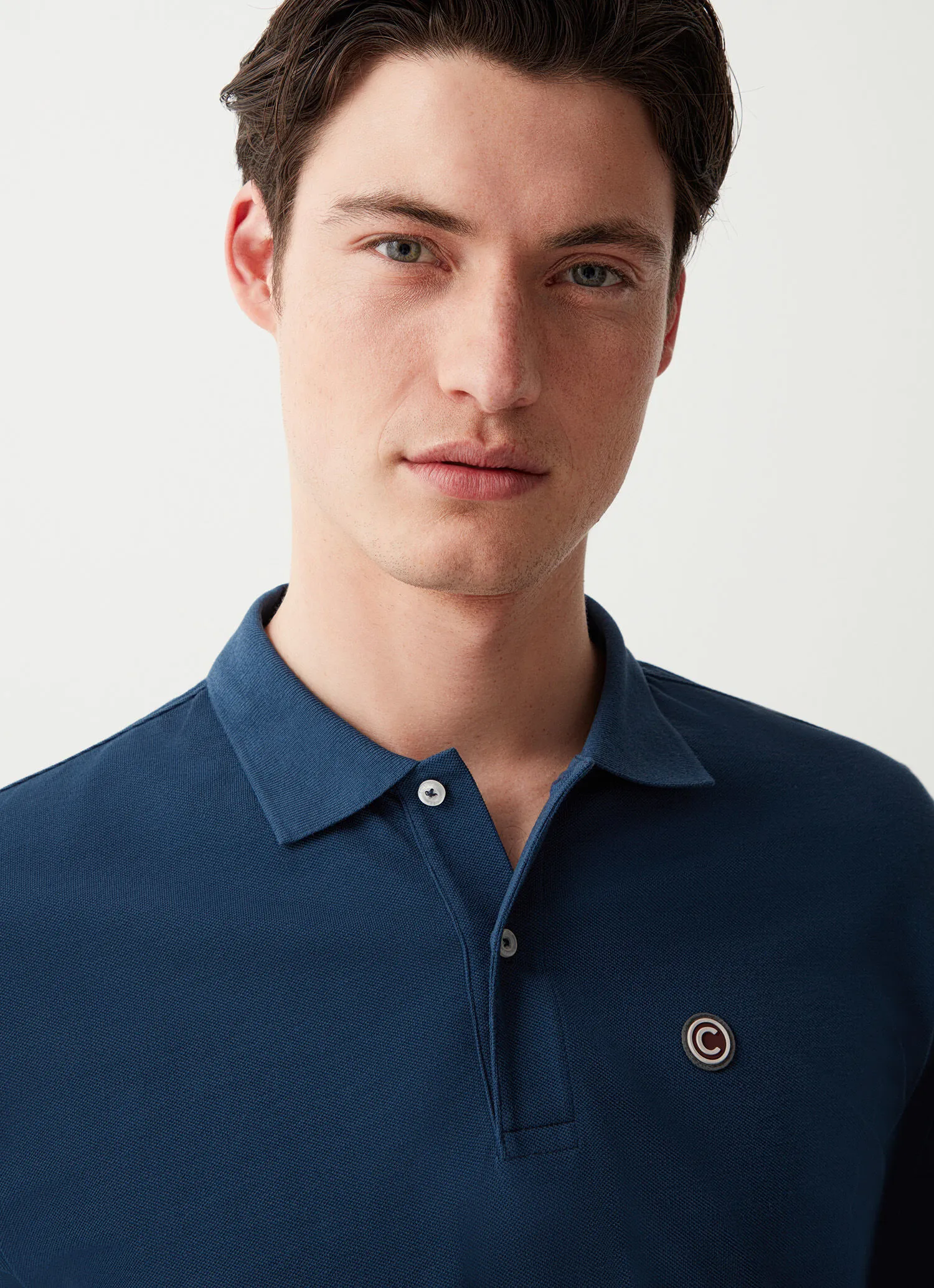 Piqué polo shirt with ribbed edges