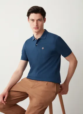 Piqué polo shirt with ribbed edges