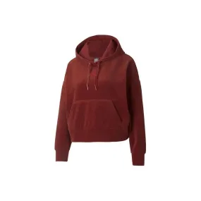 PUMA FELPA  DONNA IN CINIGLIA  HER VELOUR HOODIE COLORE ROSSO