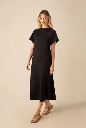 Ro&Zo Jersey T-Shirt Midi Black - Abito