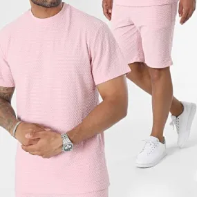 Set di maglietta e pantaloncini da jogging rosa chiaro