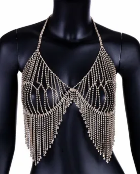 Strass Liti Bikini Chest Chain Diamond Nappa Catena Corpo Hot Beach