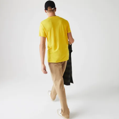 T-shirt Uomo Manica Corta LACOSTE TH6709 US3 Jaune