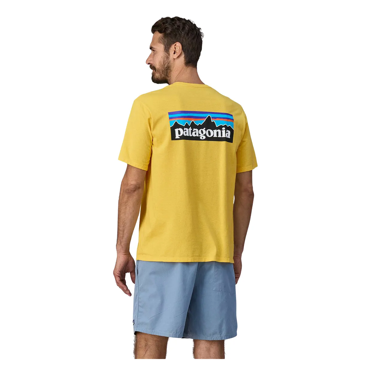 T-shirt Uomo Patagonia P-6 Logo Responsibili-Tee Giallo