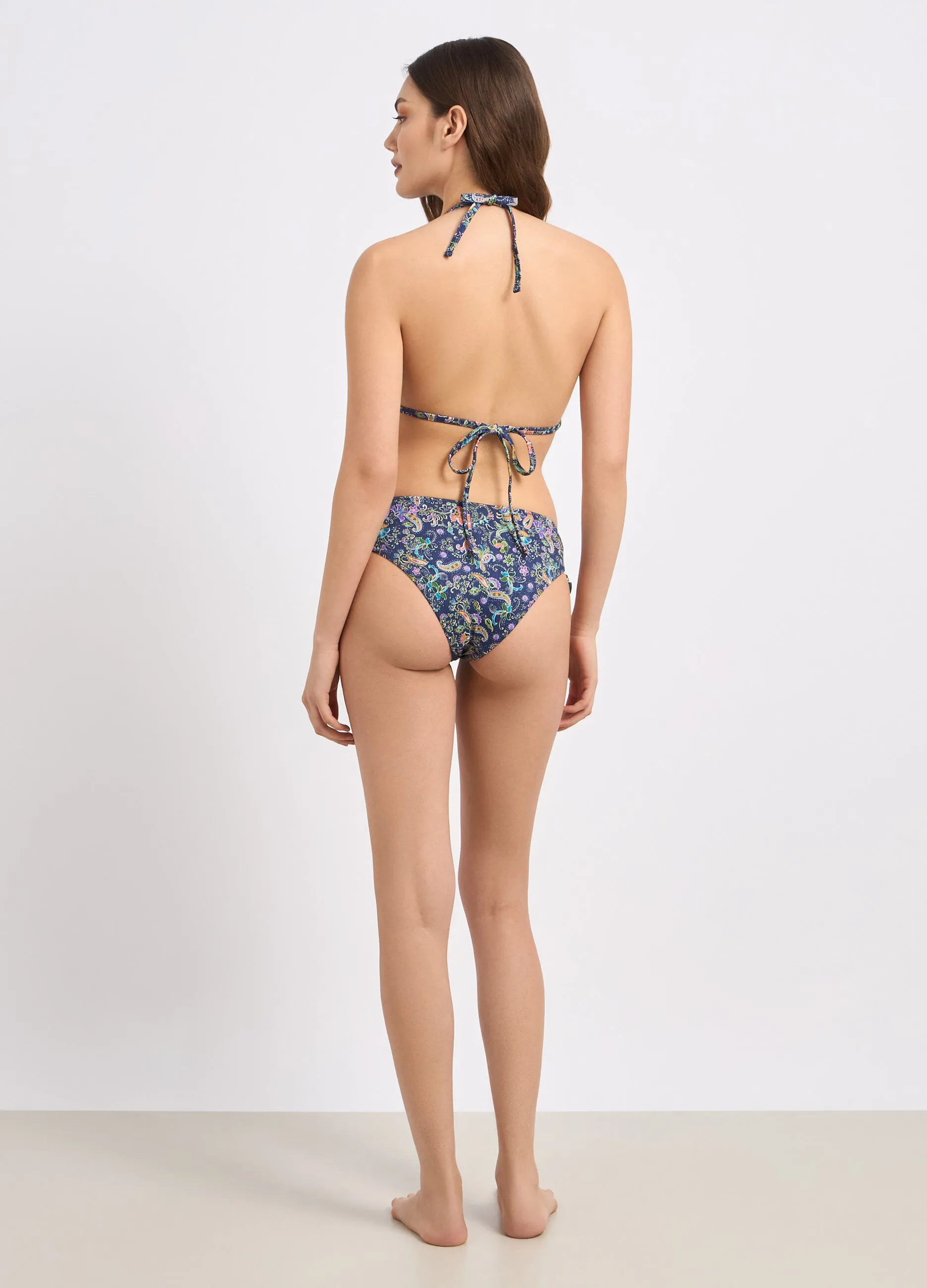 Top bikini a triangolo con stampa donna