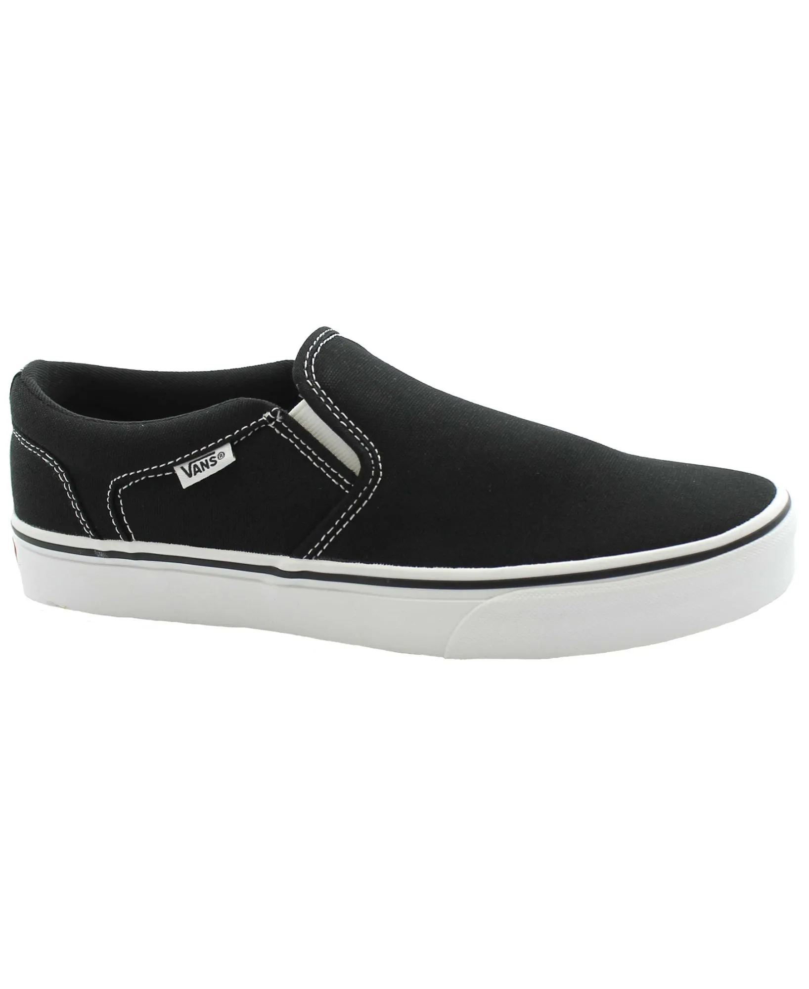 VANS ASHER SEQ1871 nero bianco scarpe uomo sneakers tessuto slip on