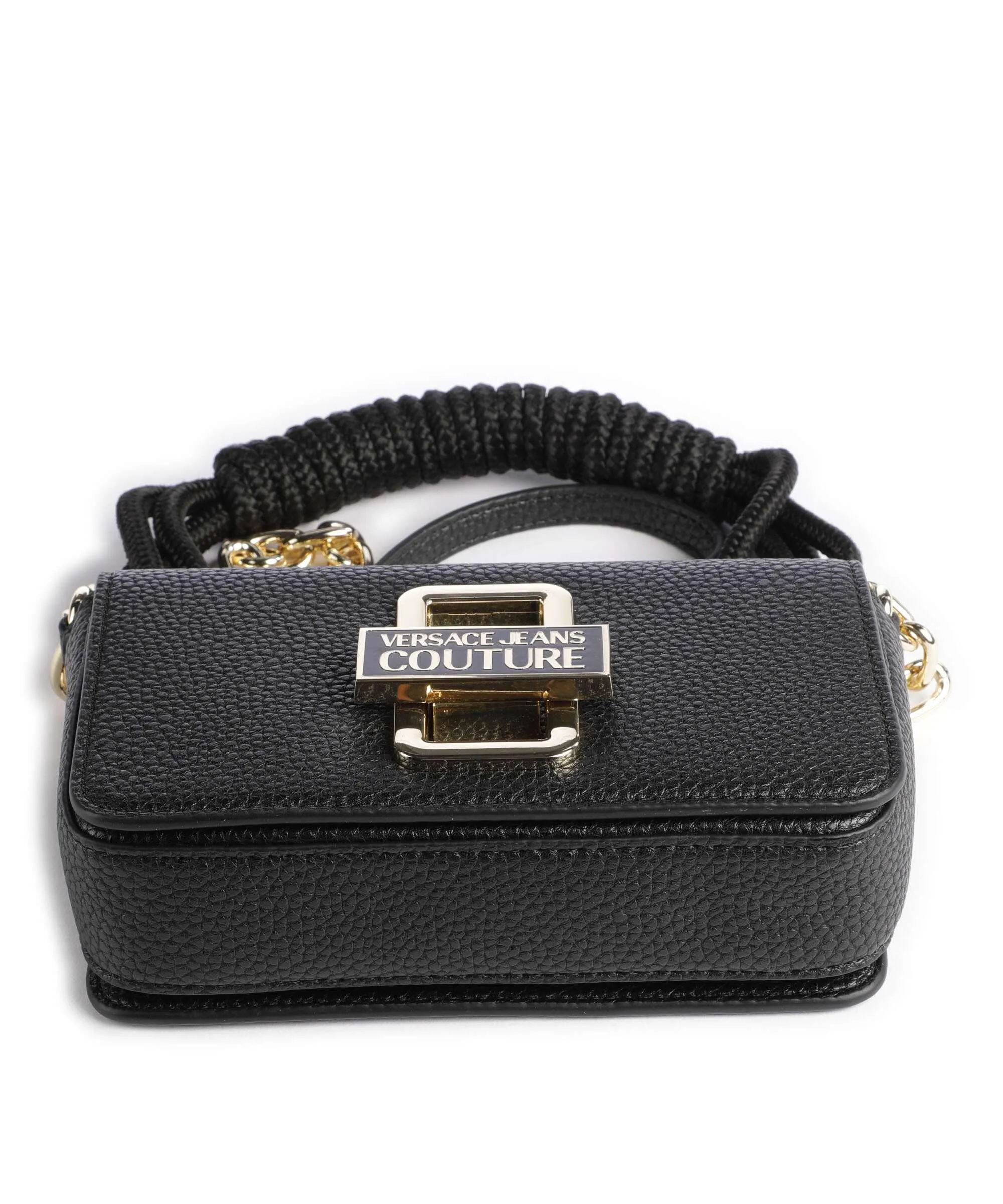  Versace Jeans Couture Logo Twist Borsa a tracolla pelle sintetica nero  