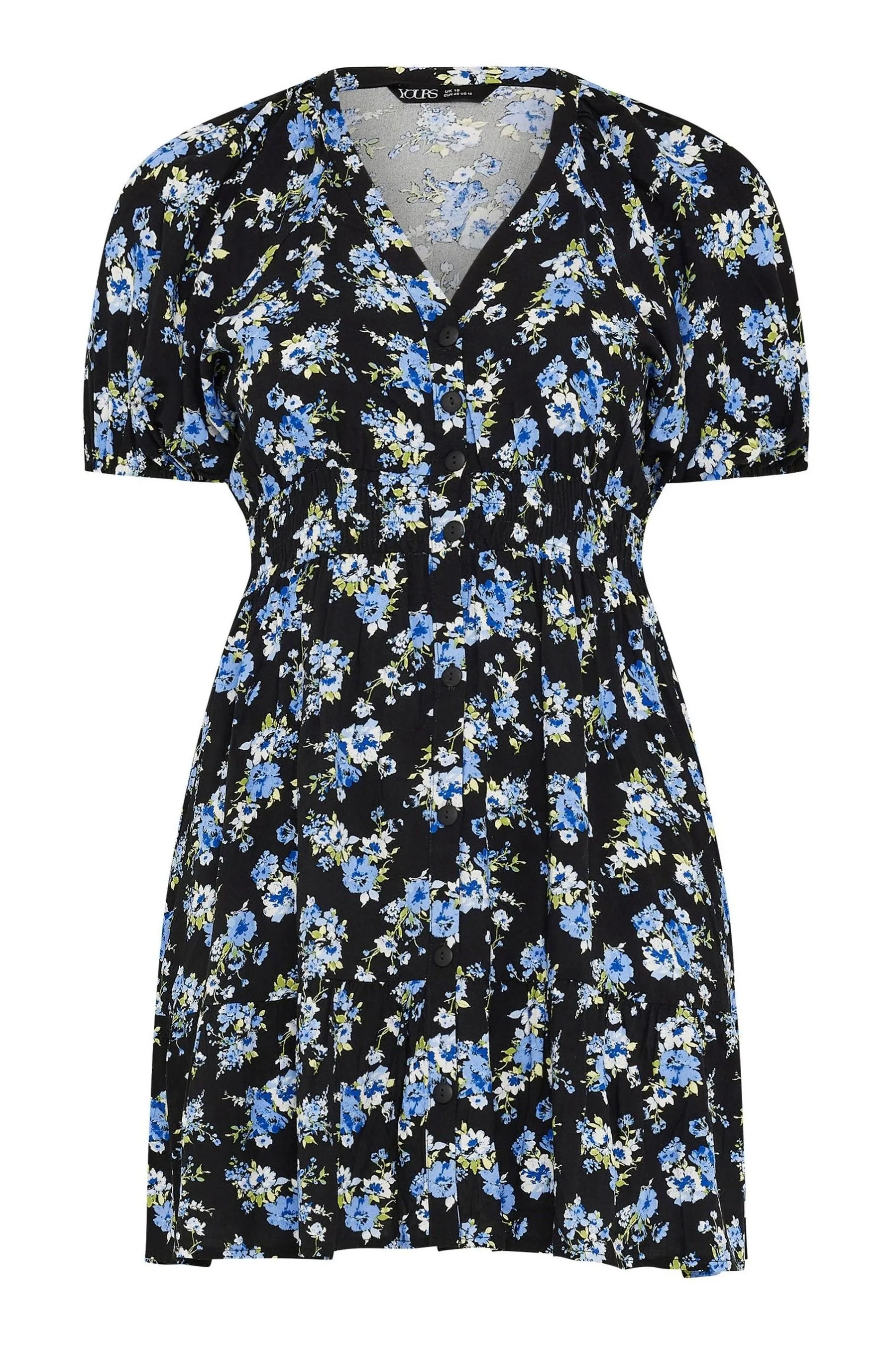 Yours Curve Floral Print Button Through Dress