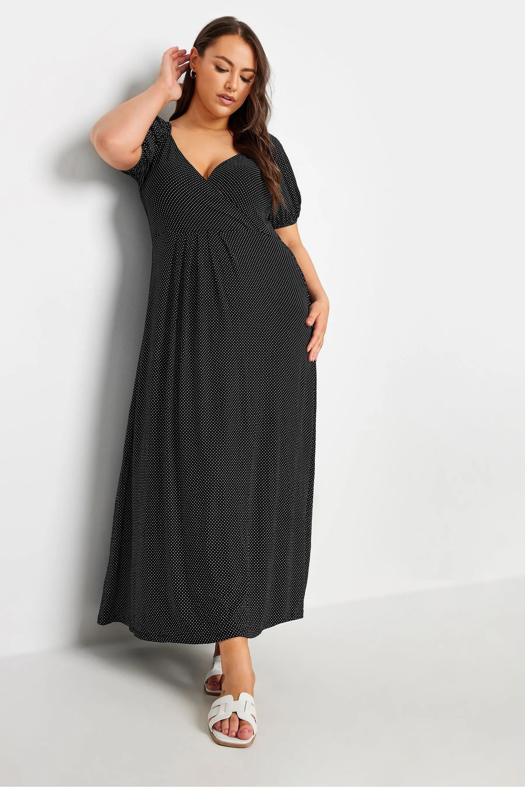 Yours Curve Polka Dot Wrap Dress